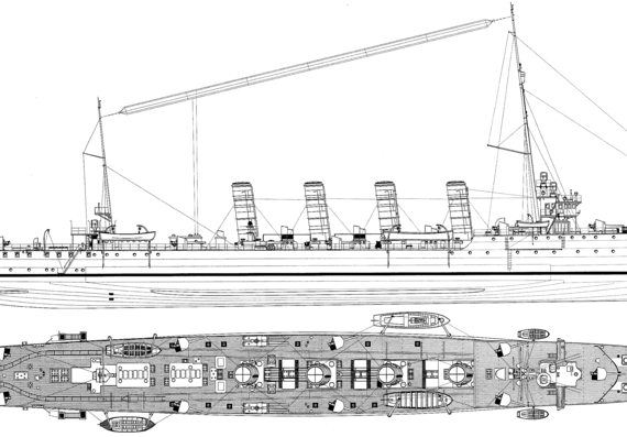 Крейсер RN Venezia 1914 [Light Cruiser] - чертежи, габариты, рисунки